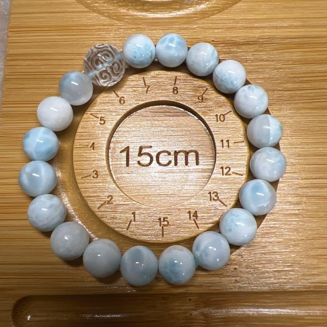 天然アイスラリマーとマニ車水晶のブレスレット