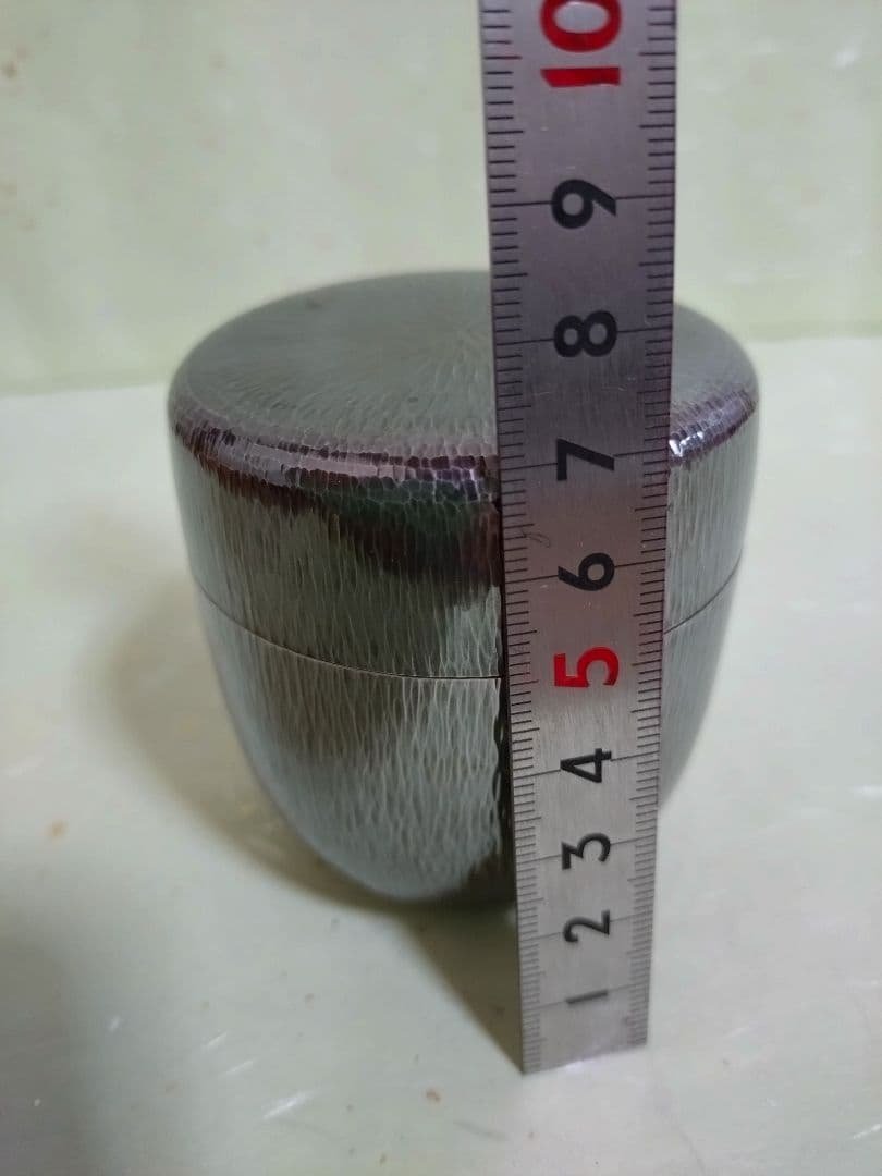 長谷川 一望斎 造　純銀棗 　共箱　壇紙槌目・茶入 茶道具 茶具 金工美術　南鐐